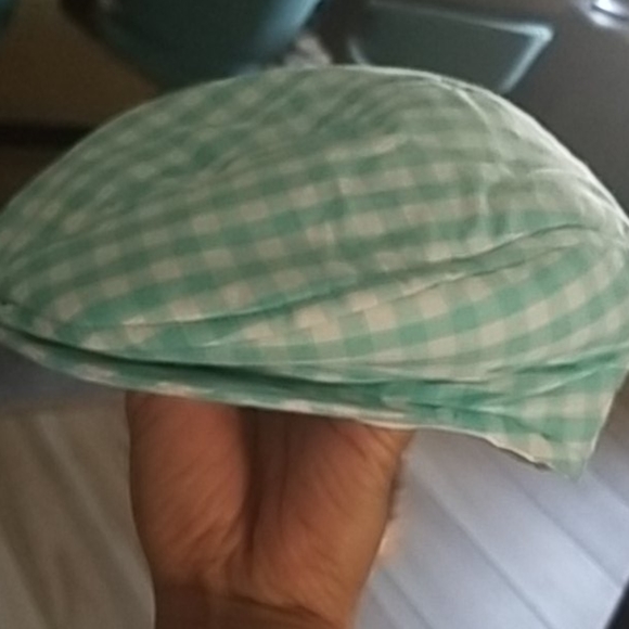 Seafoam Gingham Driver's Cap - Picture 1 of 5
